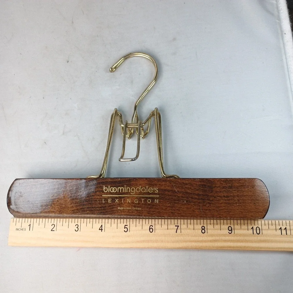 Vtg Bloomingdale Wooden Pants Slacks Trouser Locking Hangers Sears Germany